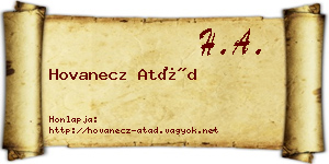 Hovanecz Atád névjegykártya